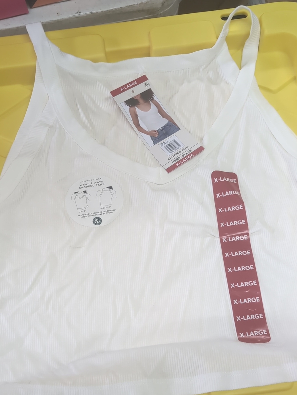 Aeropostale X-Large White Ribbed Tank Top - Kids